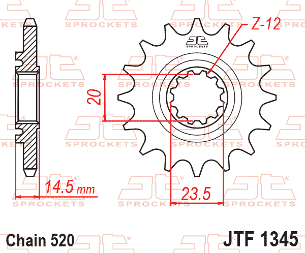 JT JTF1345-13 Kauçuk Destekli Sessiz Ön Dişli 13 Diş ürün görseli