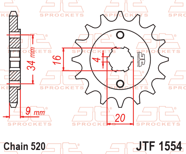 JT JTF1554-14 Ön Dişli 14 Diş ürün görseli