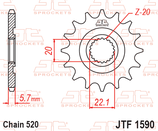 JT JTF1590-13 Ön Dişli 13 Diş ürün görseli