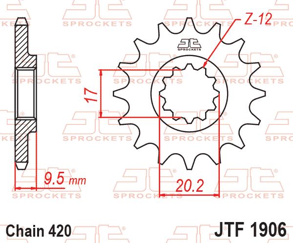 JT JTF1906-14 Ön Dişli 14 Diş ürün görseli