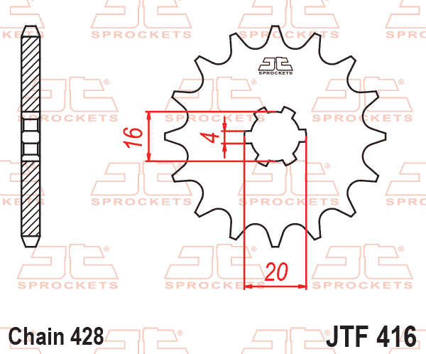JT JTF416-14 Ön Dişli 14 Diş ürün görseli