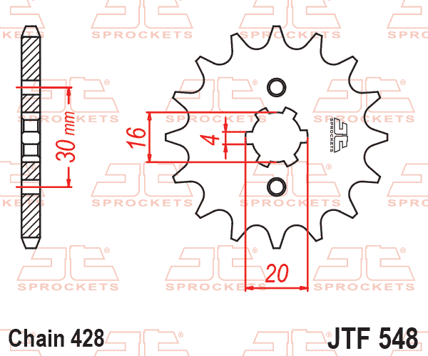 JT JTF548-14 Ön Dişli 14 Diş ürün görseli