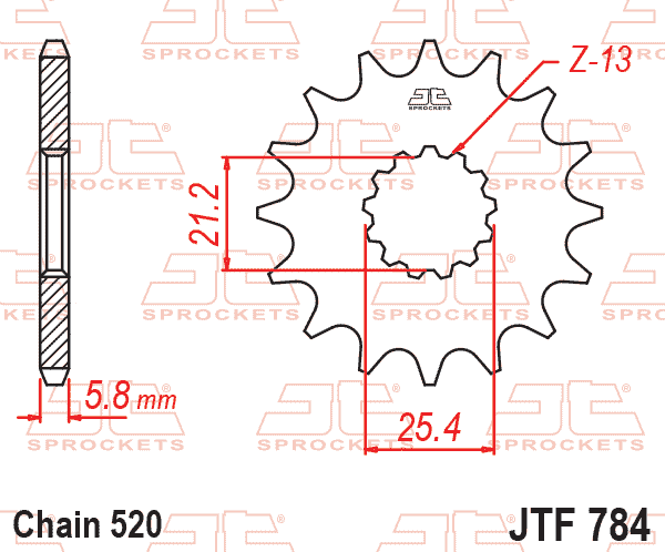 JT JTF784-15 Kauçuk Destekli Sessiz Ön Dişli 15 Diş ürün görseli