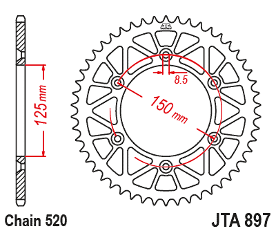 JT JTA897-51 Dişli 51 Diş ürün görseli
