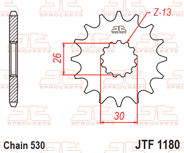 JT JTF1180-18 Kauçuk Destekli Sessiz Ön Dişli 18 Diş ürün görseli