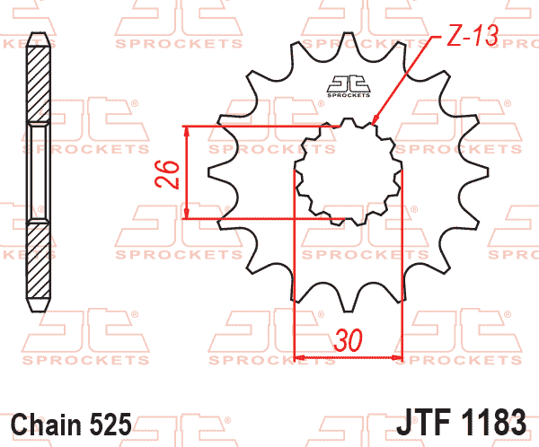 JT JTF1183-18 Kauçuk Destekli Sessiz Ön Dişli 18 Diş ürün görseli