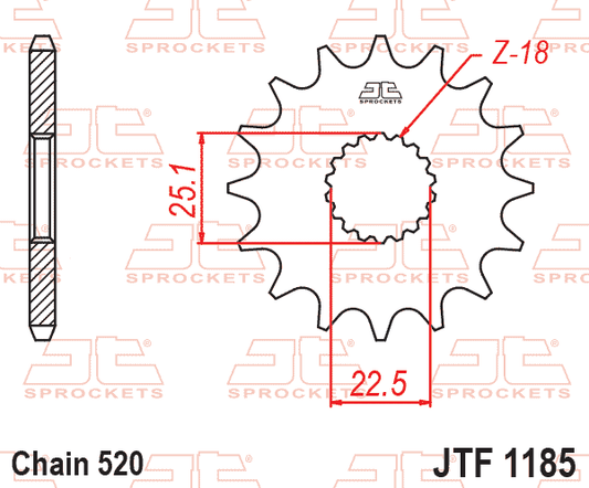 JT JTF1185-17 Kauçuk Destekli Sessiz Ön Dişli 17 Diş ürün görseli