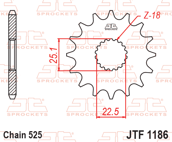JT JTF1186-17 Kauçuk Destekli Sessiz Ön Dişli 17 Diş ürün görseli