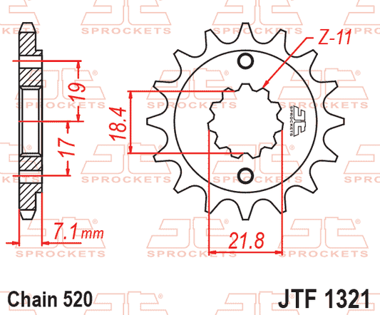 JT JTF1321-14 Ön Dişli 14 Diş ürün görseli