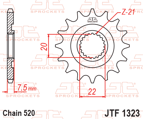 JT JTF1323-14 Ön Dişli 14 Diş ürün görseli