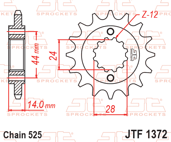 JT JTF1372-17 Kauçuk Destekli Sessiz Ön Dişli 17 Diş ürün görseli