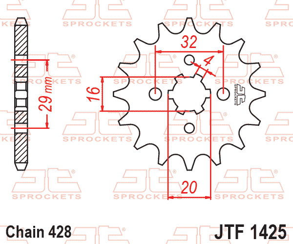 JT JTF1425-14 Ön Dişli 14 Diş ürün görseli