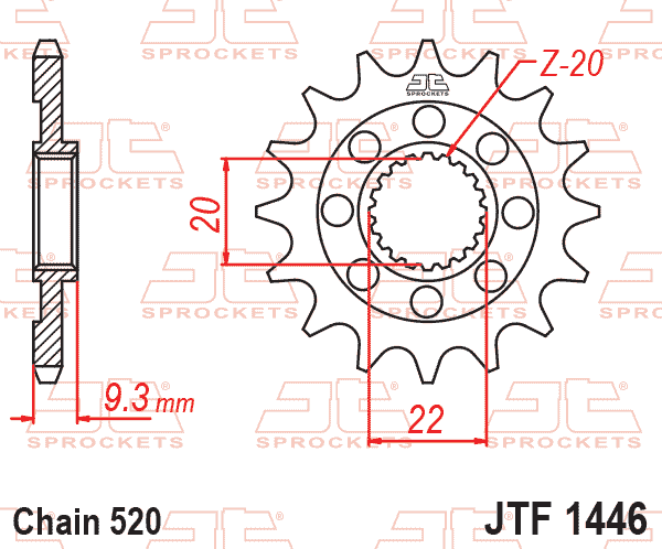 JT JTF1446-13 Ön Dişli 13 Diş ürün görseli