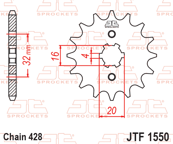 JT JTF1550-14 Ön Dişli 14 Diş ürün görseli