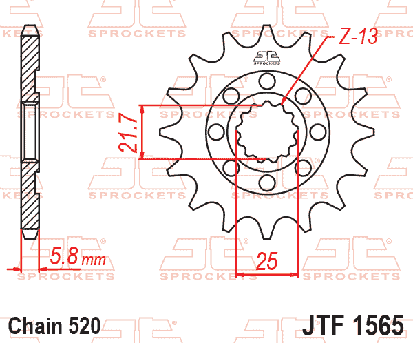 JT JTF1565-13 Ön Dişli 13 Diş ürün görseli