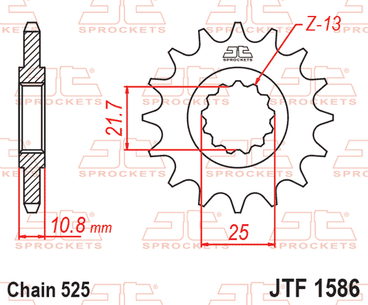 JT JTF1586-16 Kauçuk Destekli Sessiz Ön Dişli 16 Diş ürün görseli