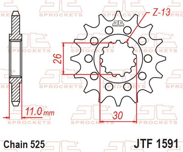 JT JTF1591-15 Kauçuk Destekli Sessiz Ön Dişli 15 Diş ürün görseli
