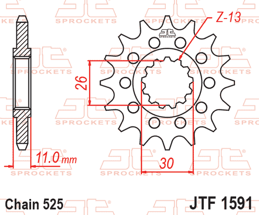 JT JTF1591-15 Kauçuk Destekli Sessiz Ön Dişli 15 Diş ürün görseli