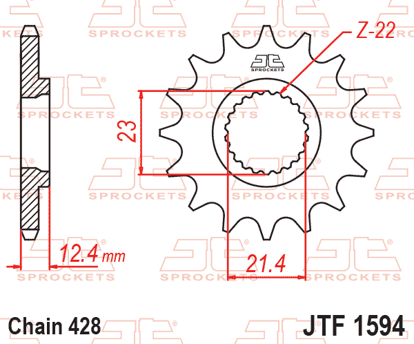 JT JTF1594-15 Ön Dişli 15 Diş ürün görseli