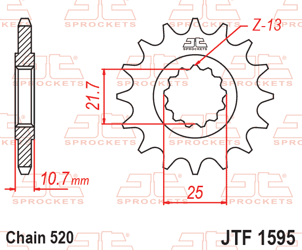 JT JTF1595-16 Kauçuk Destekli Sessiz Ön Dişli 16 Diş ürün görseli