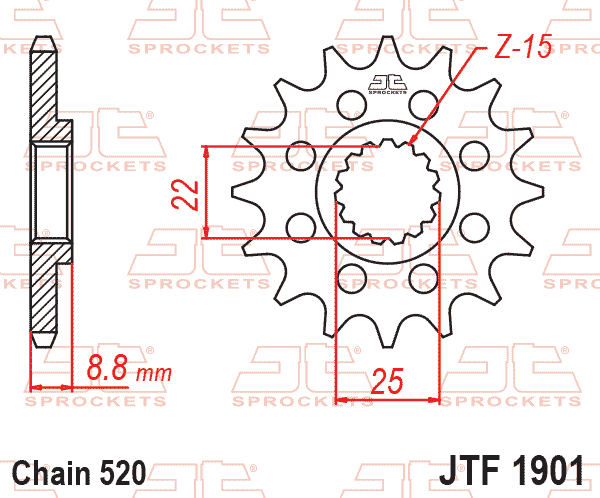 JT JTF1901-14 Ön Dişli 14 Diş ürün görseli