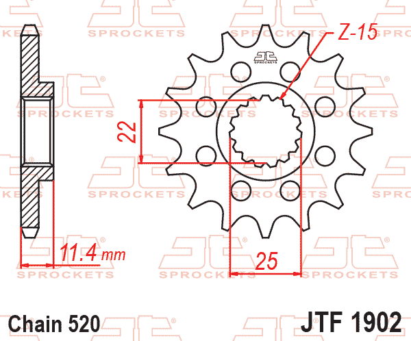 JT JTF1902-16 Kauçuk Destekli Sessiz Ön Dişli 16 Diş ürün görseli