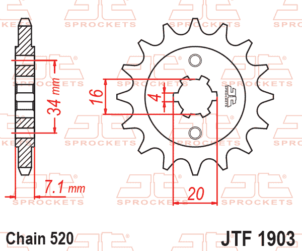 JT JTF1903-14 Ön Dişli 14 Diş ürün görseli