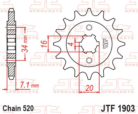 JT JTF1903-14 Ön Dişli 14 Diş ürün görseli