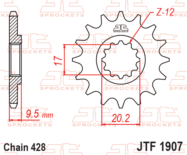 JT JTF1907-14 Ön Dişli 14 Diş ürün görseli