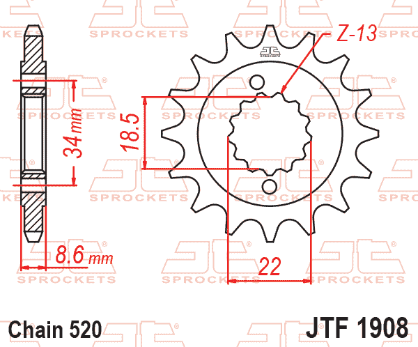 JT JTF1908-15 Ön Dişli 15 Diş ürün görseli