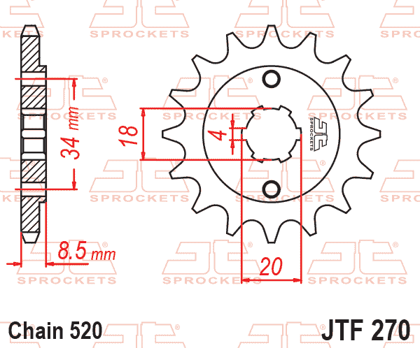 JT JTF270-14 Ön Dişli 14 Diş ürün görseli