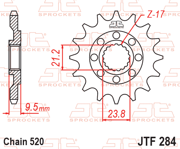 JT JTF284-13 Ön Dişli 13 Diş ürün görseli