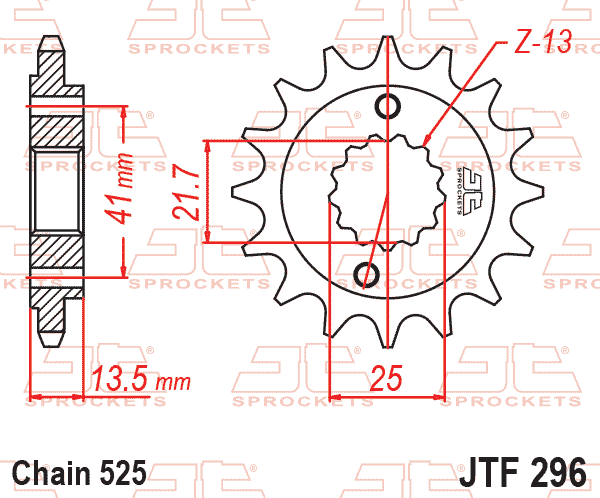 JT JTF296-16 Ön Dişli 16 Diş ürün görseli