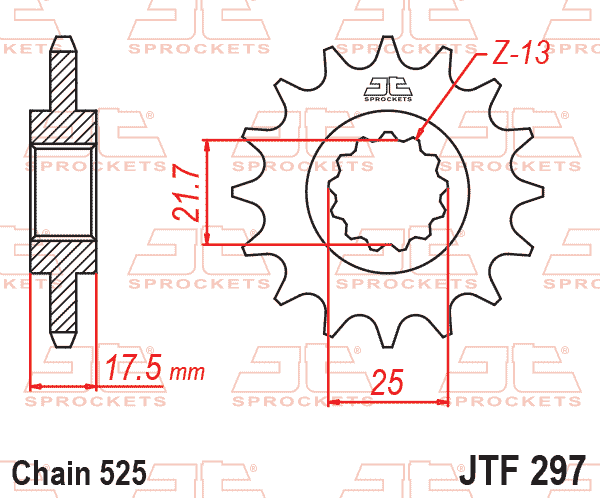 JT JTF297-15 Kauçuk Destekli Sessiz Ön Dişli 15 Diş ürün görseli