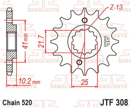 JT JTF308-15 Kauçuk Destekli Sessiz Ön Dişli 15 Diş ürün görseli