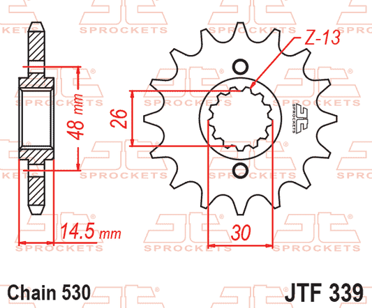 JT JTF339-16 Kauçuk Destekli Sessiz Ön Dişli 16 Diş ürün görseli