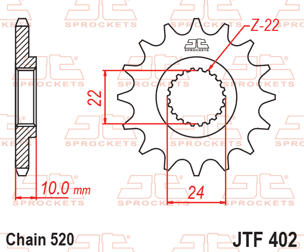 JT JTF402-16 Kauçuk Destekli Sessiz Ön Dişli 16 Diş ürün görseli