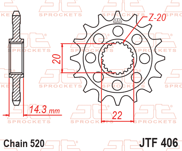 JT JTF406-16 Ön Dişli 16 Diş ürün görseli