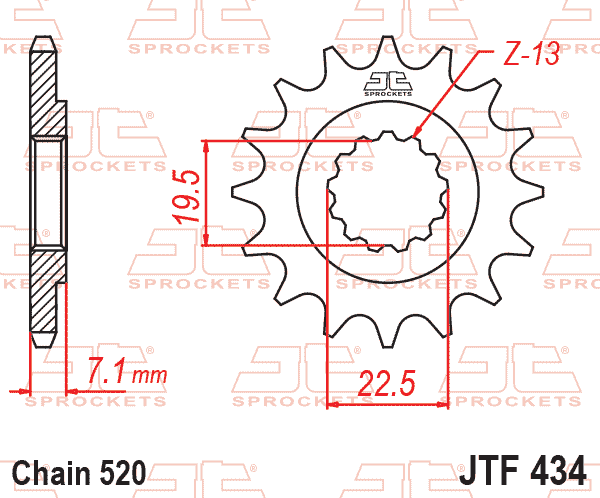 JT JTF434-15 Ön Dişli 15 Diş ürün görseli