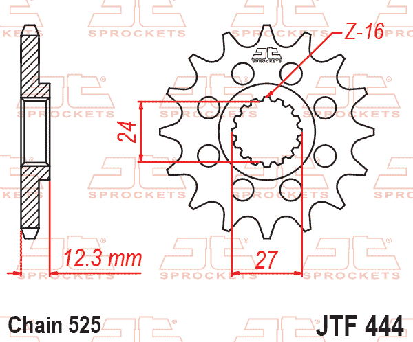 JT JTF444-17 Ön Dişli 17 Diş ürün görseli