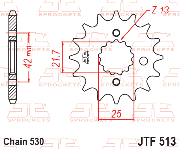 JT JTF513-15 Kauçuk Destekli Sessiz Ön Dişli 15 Diş ürün görseli