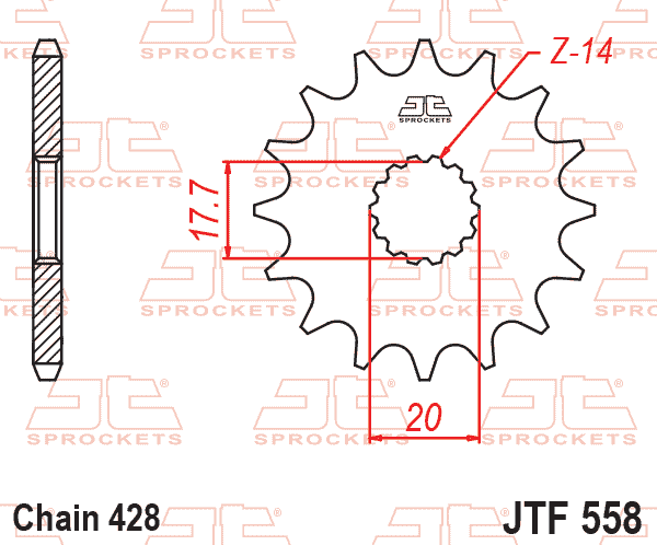 JT JTF558-20 Ön Dişli 20 Diş ürün görseli