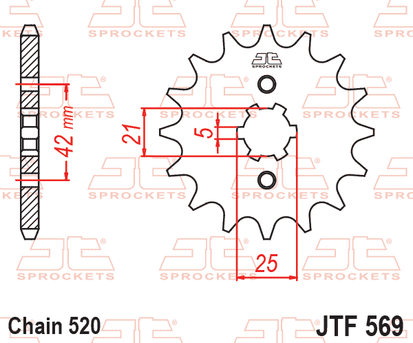 JT JTF569-13 Ön Dişli 13 Diş ürün görseli
