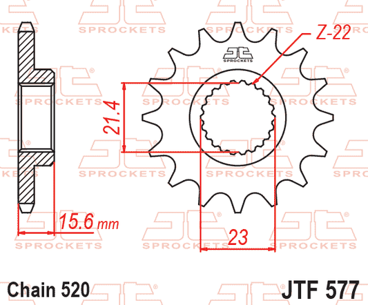 JT JTF577-15 Kauçuk Destekli Sessiz Ön Dişli 15 Diş ürün görseli