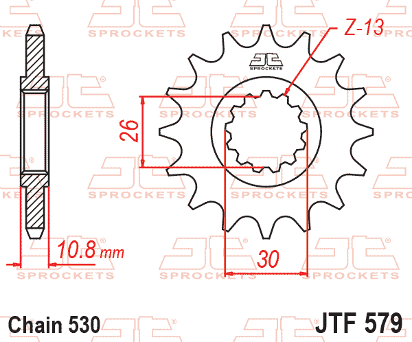 JT JTF579-17 Kauçuk Destekli Sessiz Ön Dişli 17 Diş ürün görseli
