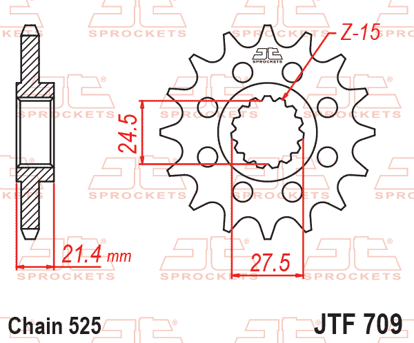 JT JTF709-15 Ön Dişli 15 Diş ürün görseli