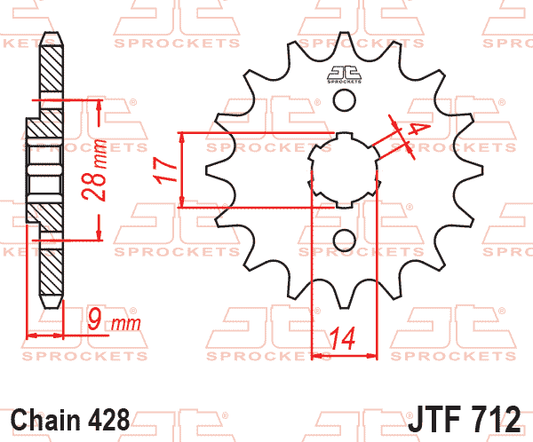 JT JTF712-13 Ön Dişli 13 Diş ürün görseli