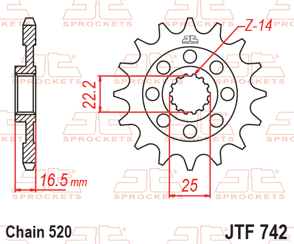 JT JTF742-15 Ön Dişli 15 Diş ürün görseli