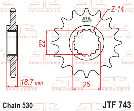 JT JTF743-15 Kauçuk Destekli Sessiz Ön Dişli 15 Diş ürün görseli