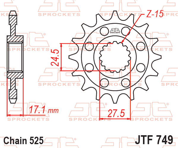 JT JTF749-15 Ön Dişli 15 Diş ürün görseli